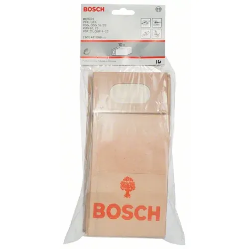 Bosch бумажный пылесборный мешок для PEX, GSS и GUF, 10 шт., 2605411068
