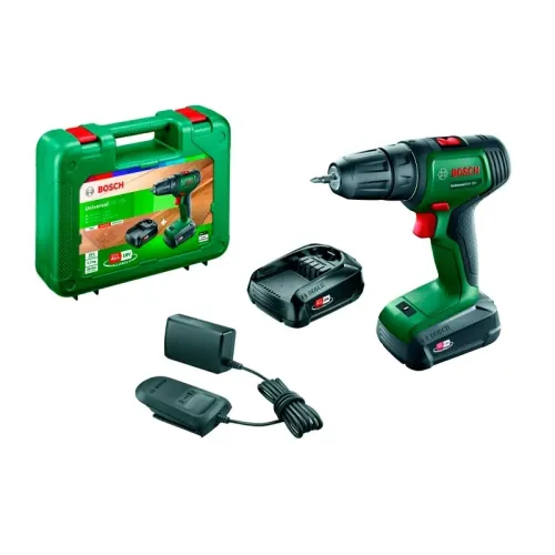 Bosch UniversalDrill 18V аккумуляторная дрель-шуруповерт (2 x 1.5 Ач, ЗУ) с кейсом, 06039D4002