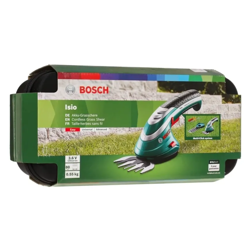 Bosch Isio аккумуляторные ножницы для травы (1 x 1.5 Ач, ЗУ) с ножем для травы, 0600833100