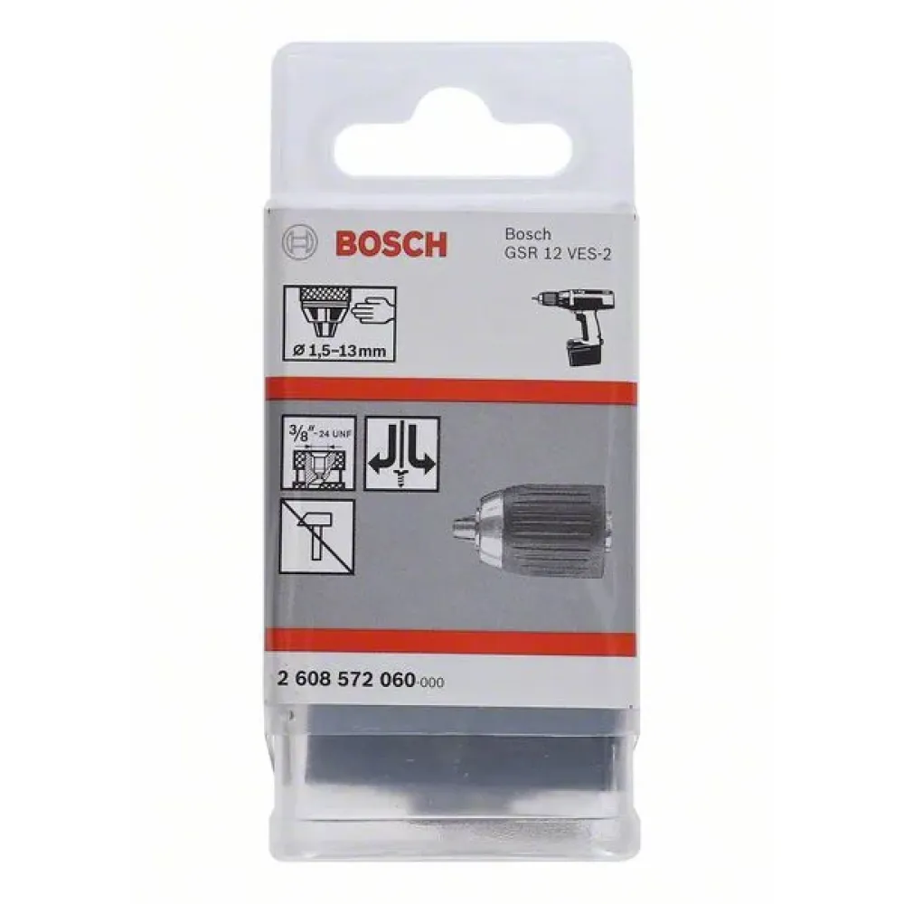 Bosch Keyless Chuck быстрозажимной сверлильный патрон 2.0-13 мм, 3/8 дюйма - 24 с П/Л вращением, 2608572060