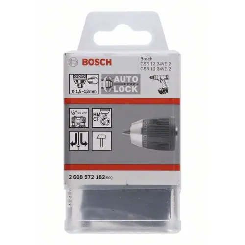 Bosch Bosch System Chucks быстрозажимной сверлильный патрон 1.5-13 мм, 1/2 дюйма - 20 с П/Л вращением, 2608572182
