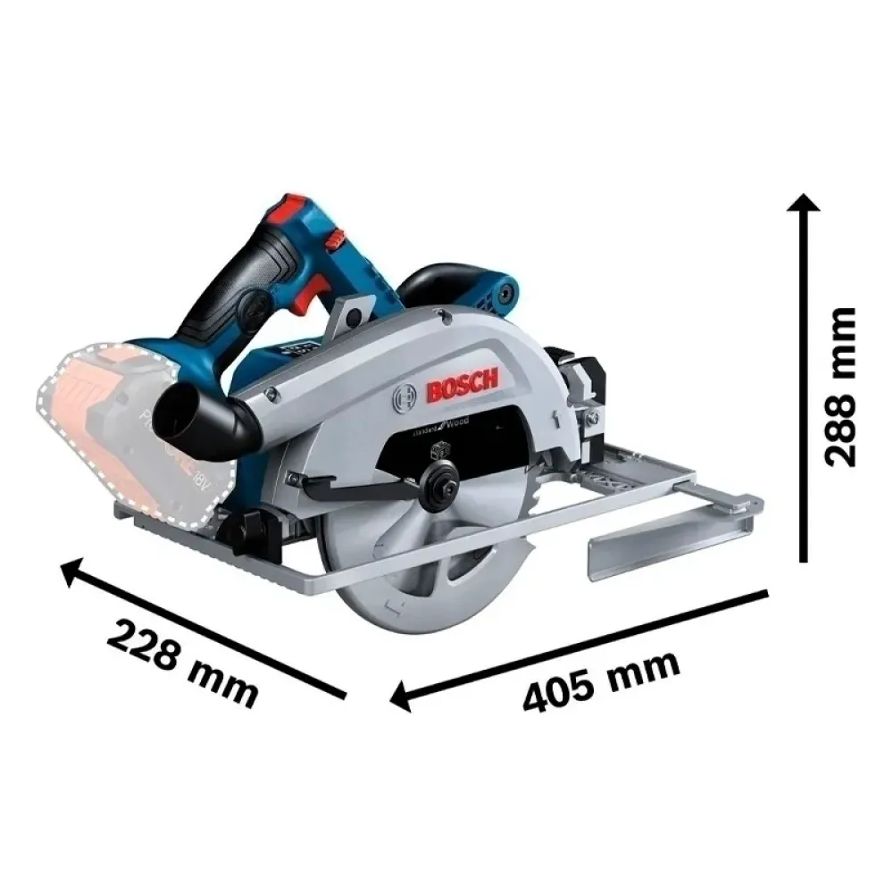 Bosch GKS 18V-68 GC Professional аккумуляторная циркулярная пила (2 x 8 Ач, ЗУ) с модулем Bluetooth, 06016B5101