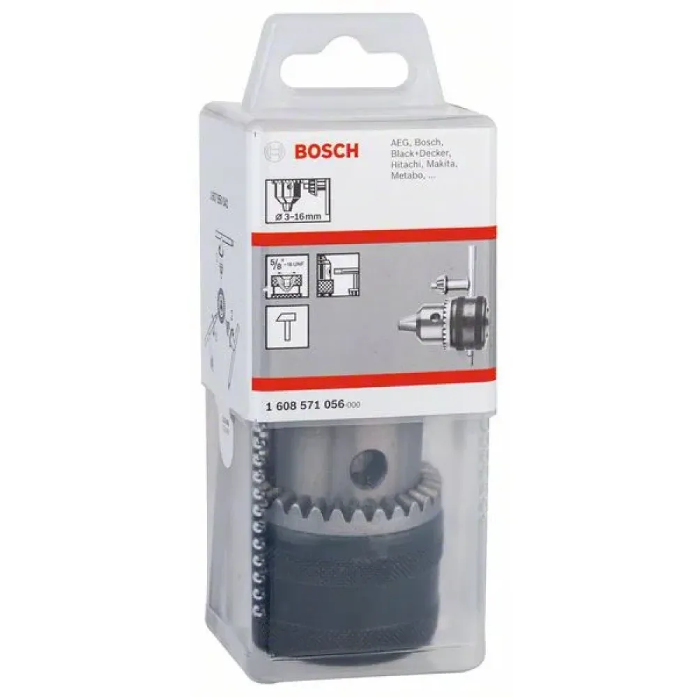 Bosch Keyless Chuck кулачковый патрон до 16 мм, 5/8 дюйма - 16 с П/Л вращением, 1608571056