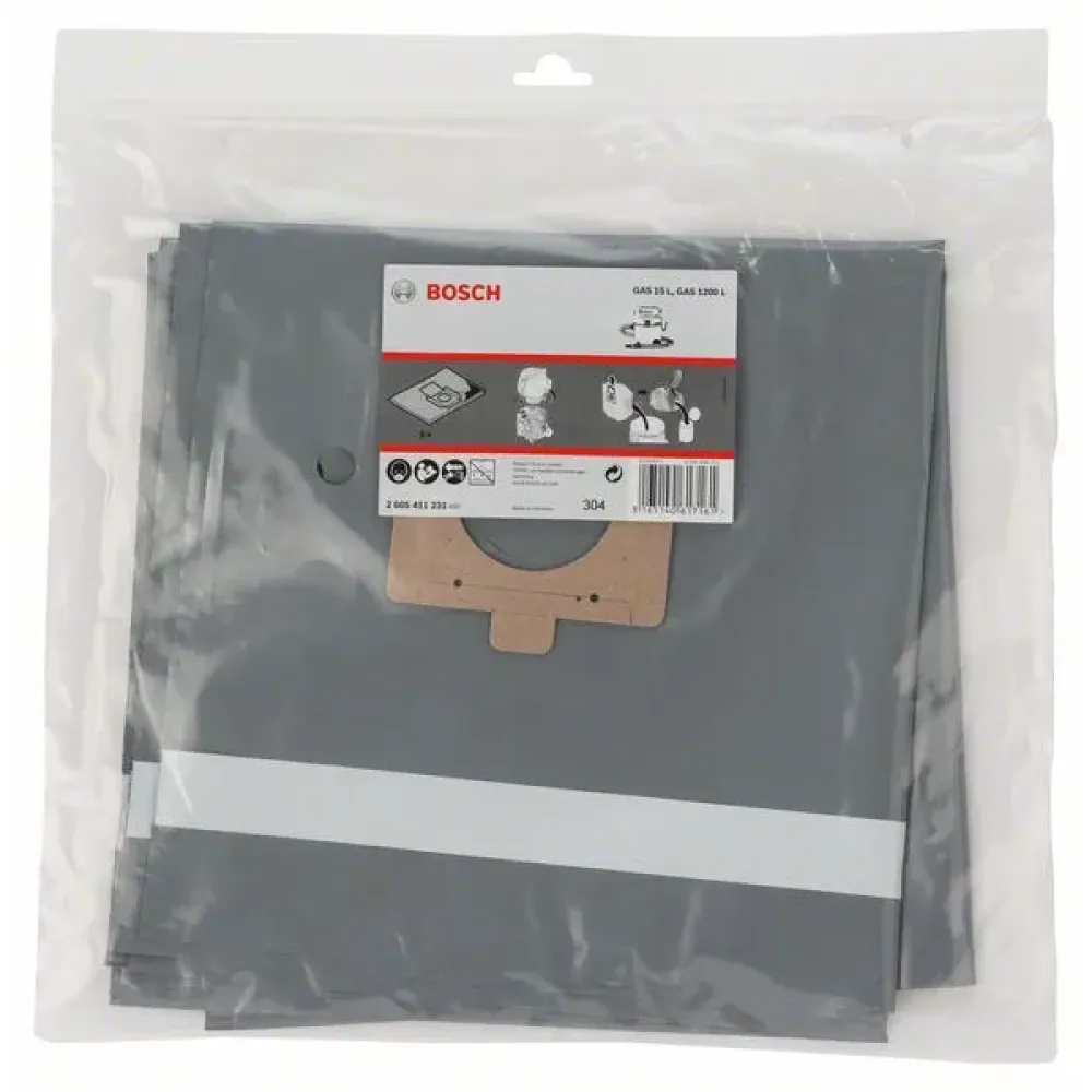 Bosch мешок влажной уборки для GAS 20 L, 15 L и 1200 L, 5 шт., 2605411231