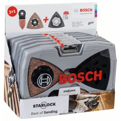 Bosch Starlock Best of Sanding набор насадок для шлифования 6 предметов, 2+1 коробка (5 упаковок), 2608664133_5