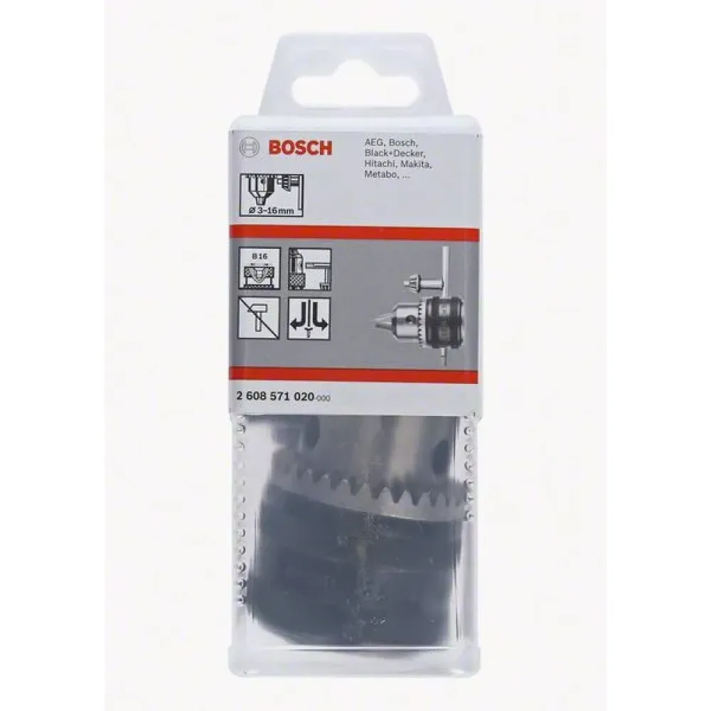 Bosch Keyless Chuck кулачковый патрон до 16 мм, B-16 с П/Л вращением, 2608571020