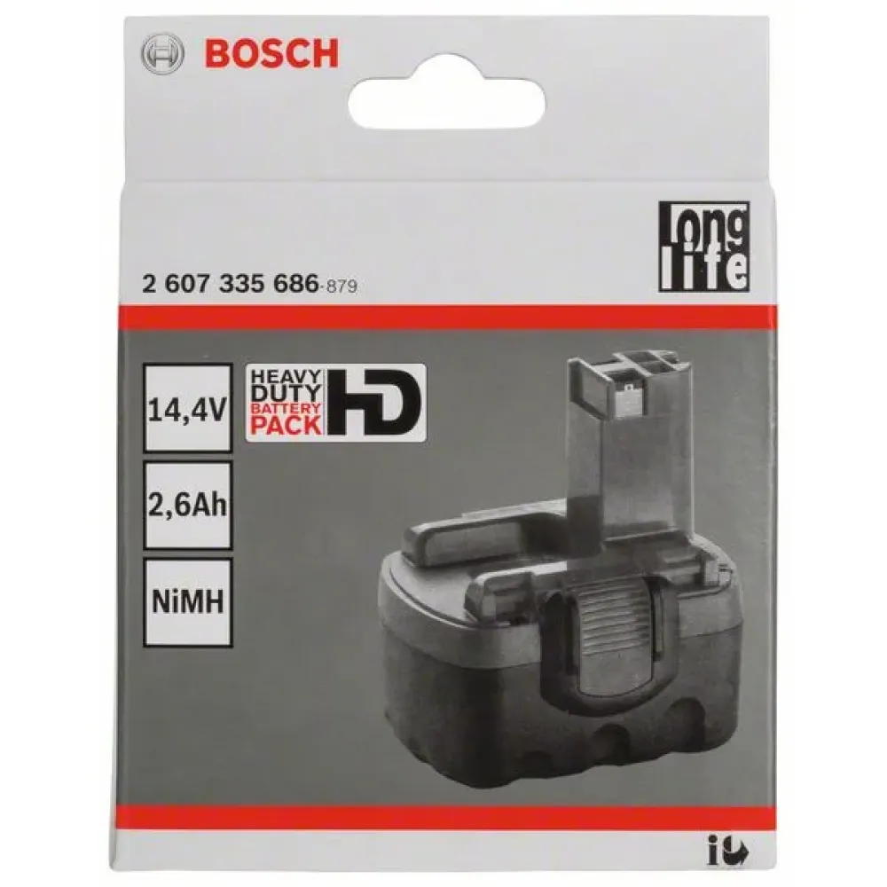 Bosch NiMH 14.4V аккумулятор 2.6 Ач, 2607335686